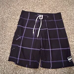 Billabong Men's Black and Purple Swim Shorts